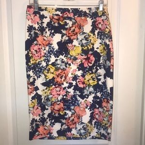 Floral pencil skirt